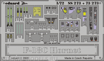 SS273 Фототравление F-18C For HASEGAWA kit