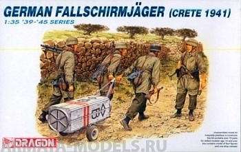 Набор фигурок 6070Д Немецкие парашютисты Fallschirmjager ( Крит 1941) 