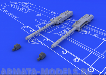 648077ED  Browning M-2 guns (2 pcs) 1/48