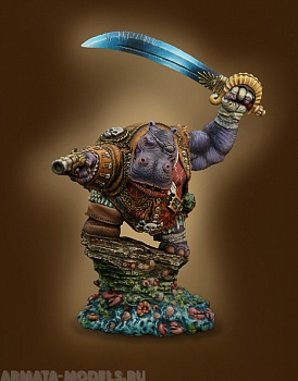 CM-P07 Декоративная фигурка из смолы Гиппо Пират (Hippo Pirate)